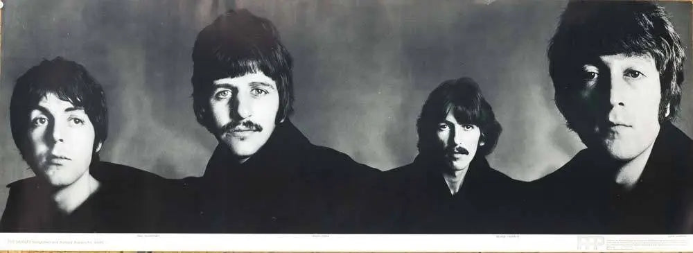 Set of five Richard Avedon Beatles 1967 pop art posters featuring images of the band members.