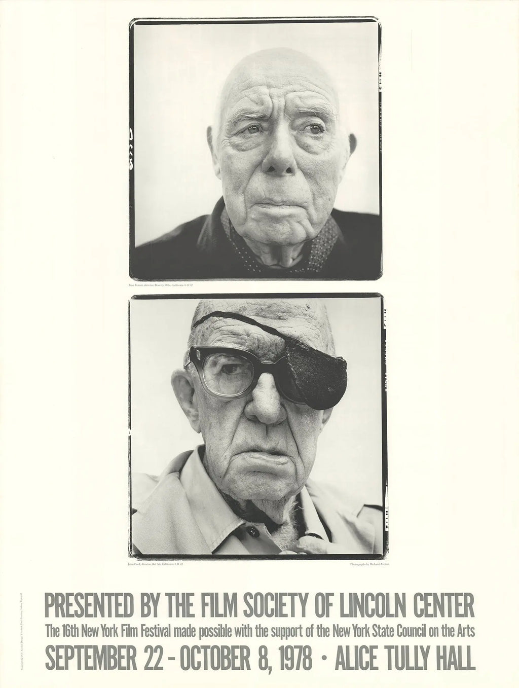 Richard Avedon 16th New York Film Festival 1978 exhibition poster featuring his photographic artwork