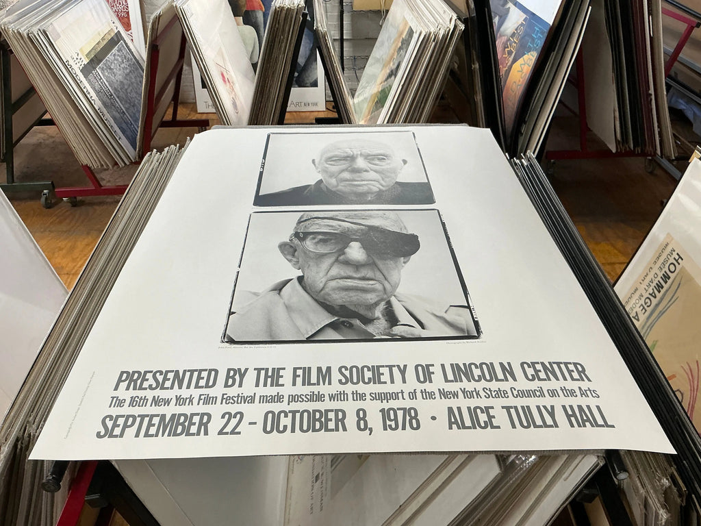 Richard Avedon 16th New York Film Festival 1978 exhibition poster featuring a black-and-white portrait photograph.