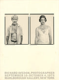 Richard Avedon Marlborough 1975 original exhibition offset lithograph poster, featuring a black-and-white photographic artwork.