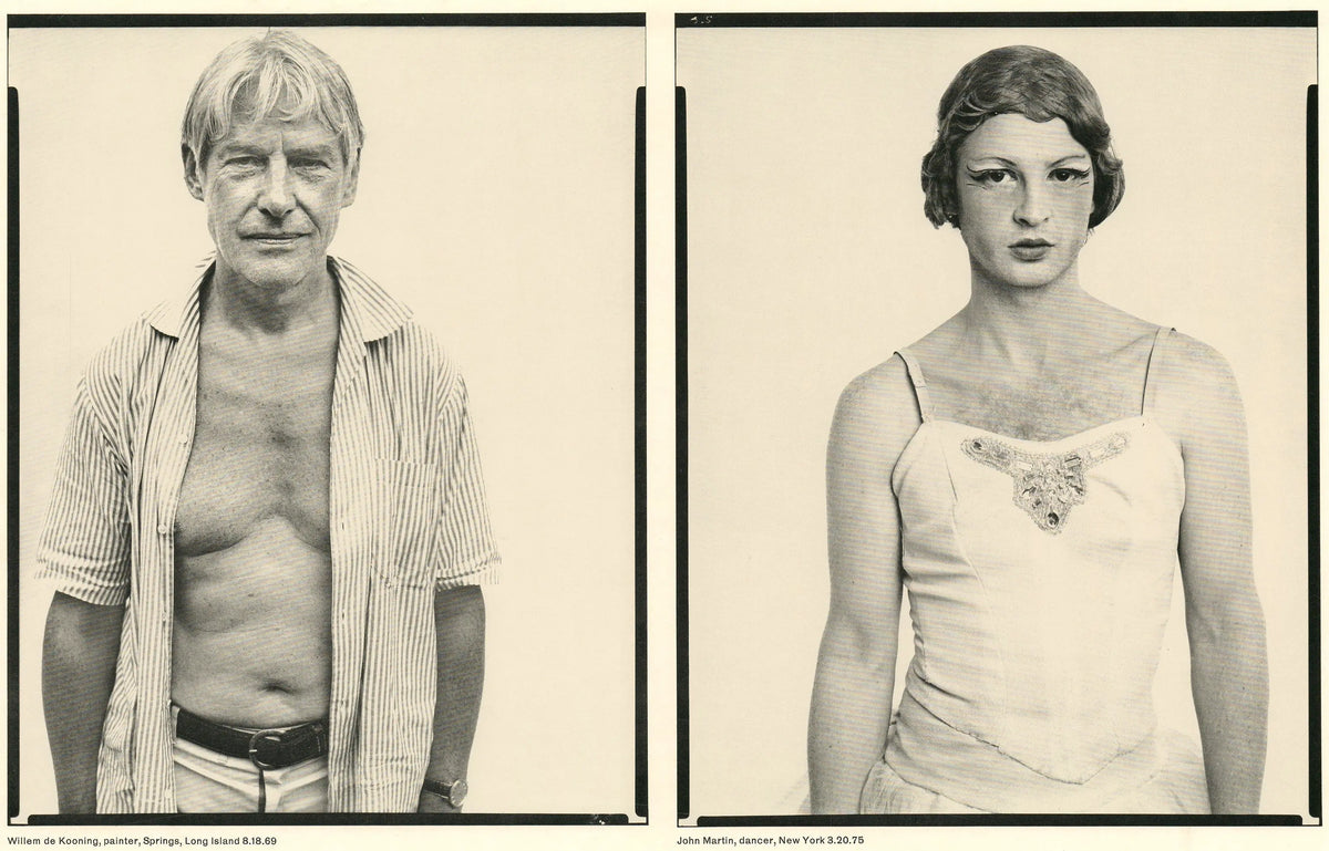 Richard Avedon Marlborough 1975 original exhibition offset lithograph poster, showcasing black-and-white photographic art.