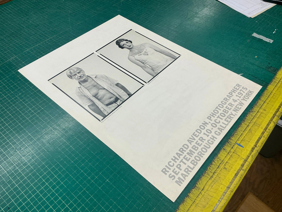 Richard Avedon Marlborough 1975 original exhibition offset lithograph poster displaying a black and white photograph.