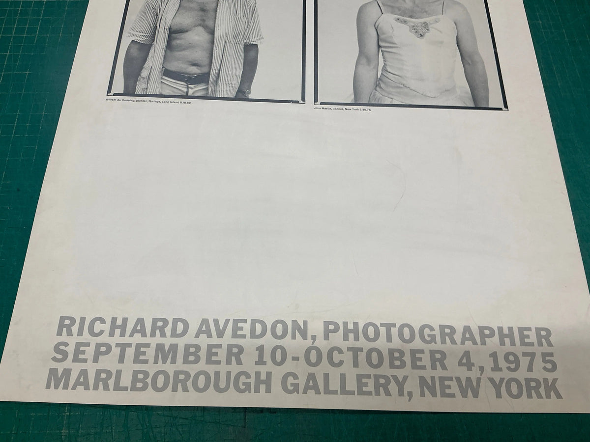 Richard Avedon Marlborough 1975 original exhibition offset lithograph poster featuring a striking photographic portrait.