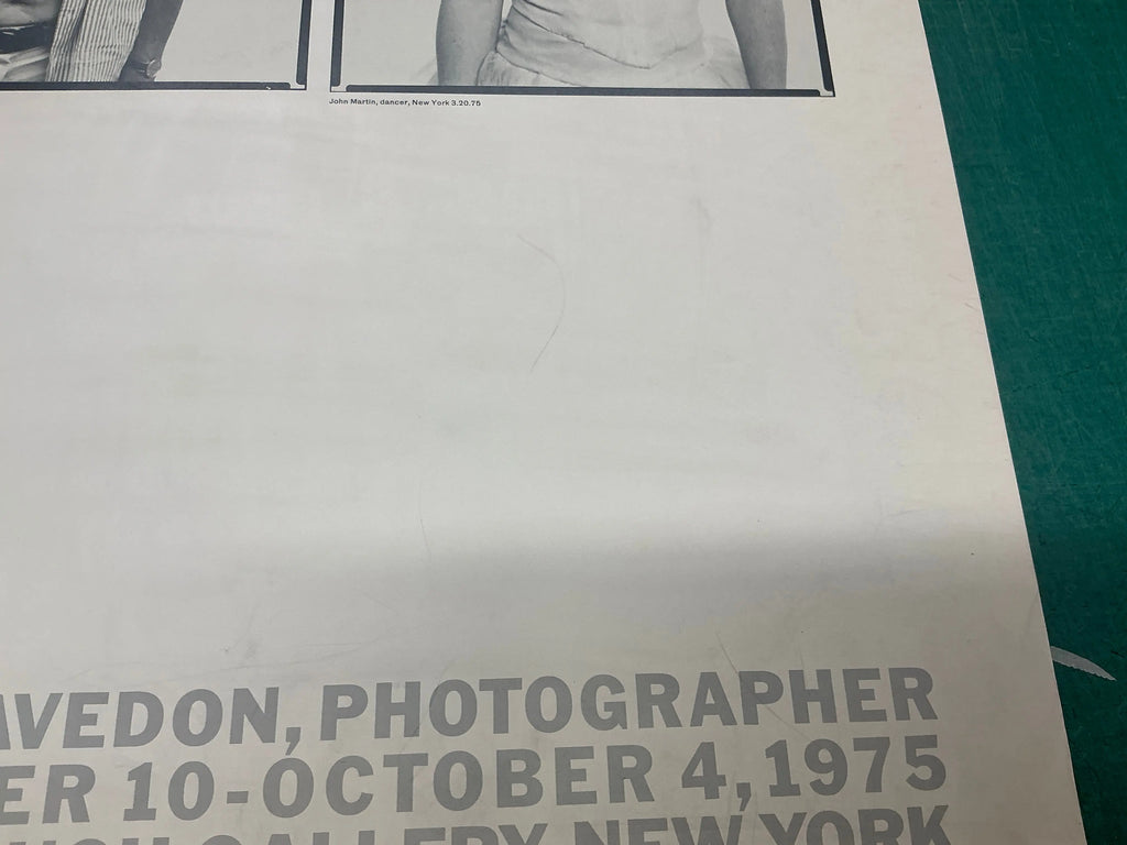 Richard Avedon Marlborough 1975 original exhibition offset lithograph poster showing the artist's signature style and vintage design.