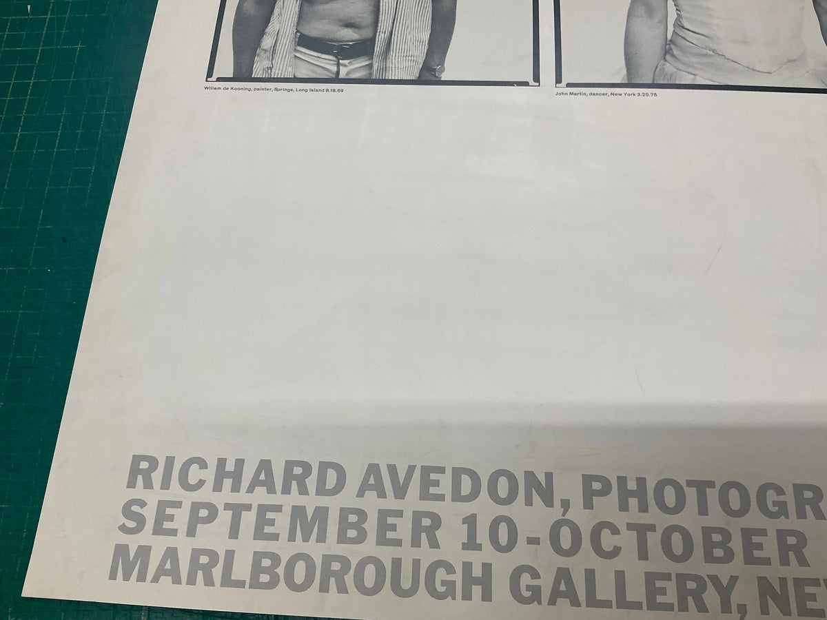 Richard Avedon Marlborough 1975 original exhibition offset lithograph poster, featuring a striking black-and-white portrait.