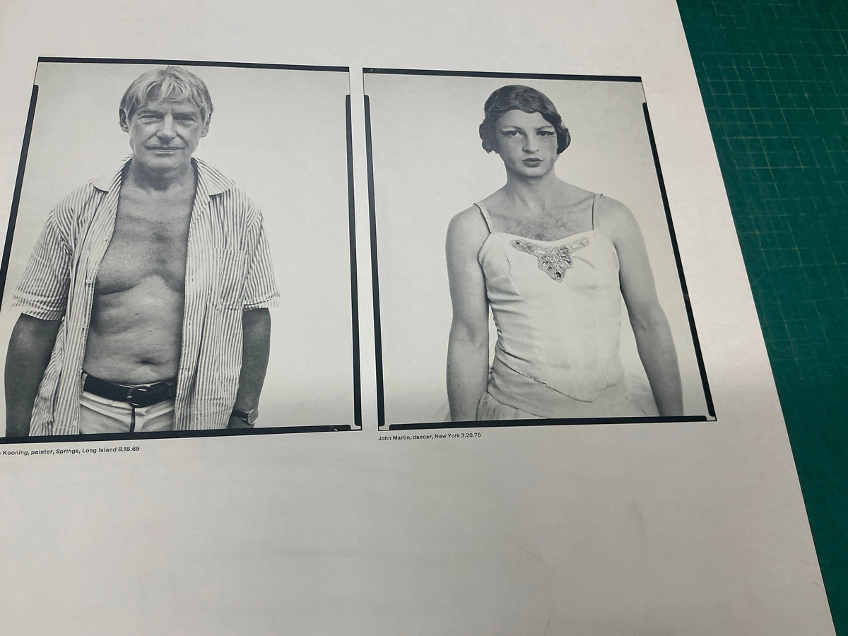 Richard Avedon Marlborough 1975 original exhibition offset lithograph poster, featuring Avedon's black-and-white photographic artwork.
