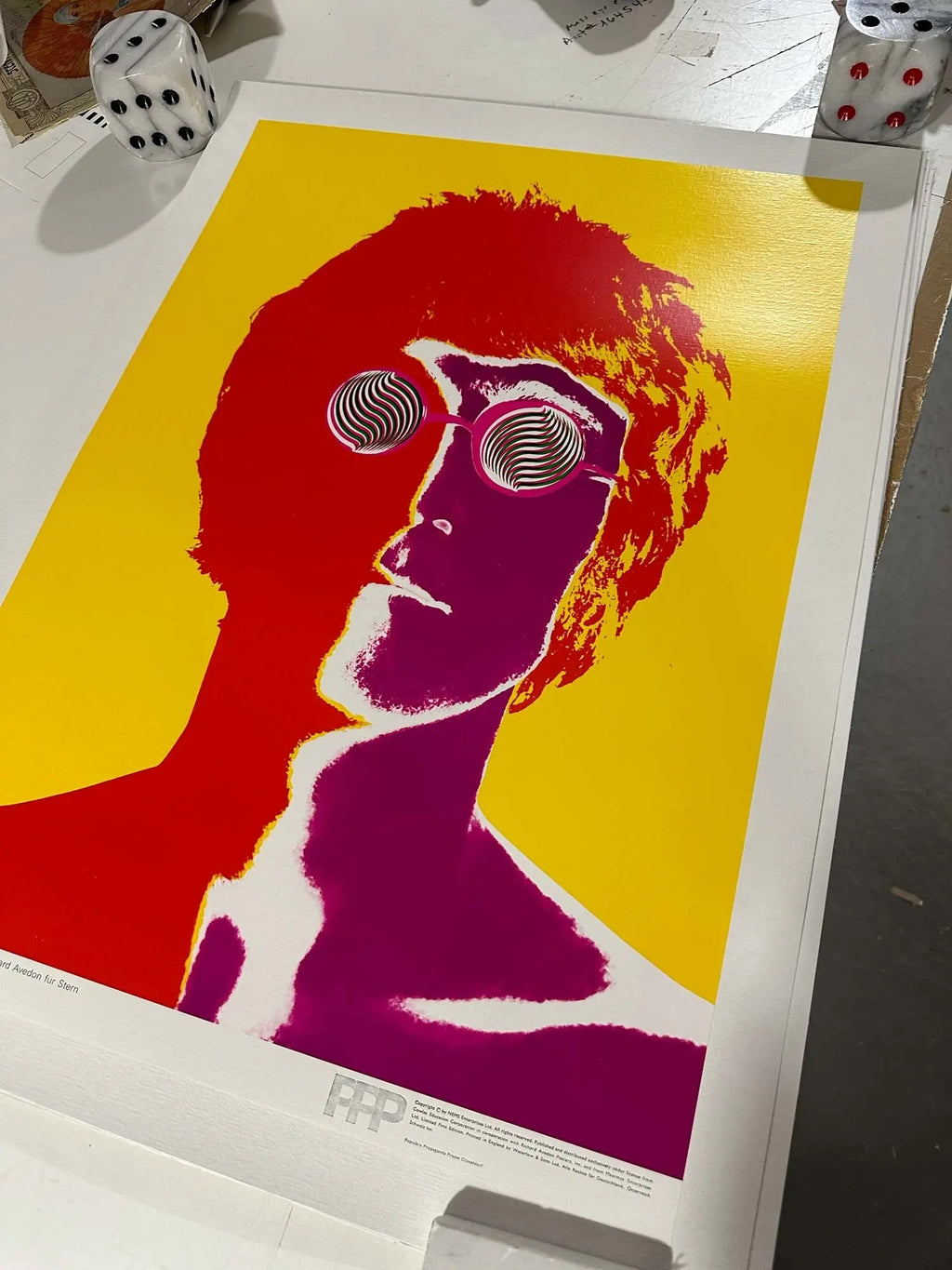 Set of four Richard Avedon Beatles pop art posters from 1967, featuring images of The Beatles in vibrant style.