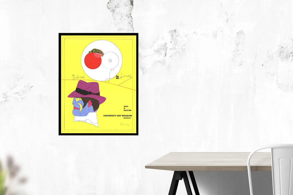 Signed limited edition 1969 Richard Lindner serigraph featuring bold abstract artwork from the University Art Museum collection.