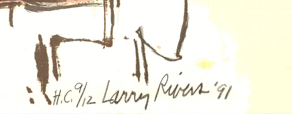 Larry Rivers signed Dutch Masters 1991 mixed media art print, featuring vibrant colors and detailed brushwork.