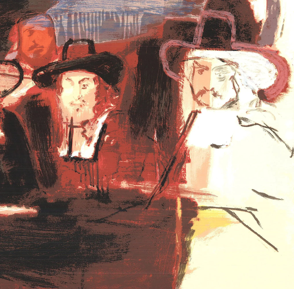 Larry Rivers signed Dutch Masters 1991 mixed media art print, featuring vibrant abstract and figurative elements by the artist.