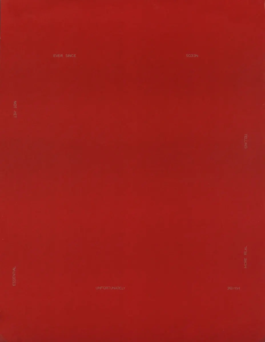 Offset lithograph of Robert Barry's Leo Castelli Wallpiece, a 1980 conceptual art piece by renowned artist Robert Barry.