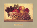 Contemporary realism offset lithograph of a gift basket by Robert Ginder, from the Gift Basket II 1999 series.