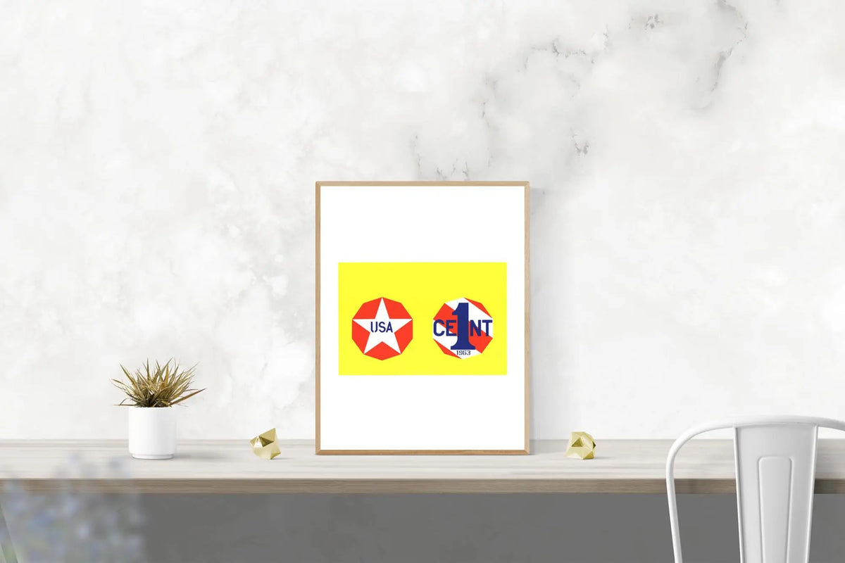 Limited edition Robert Indiana The New Glory Penny 1997 serigraph print showcasing bold colors and iconic design.
