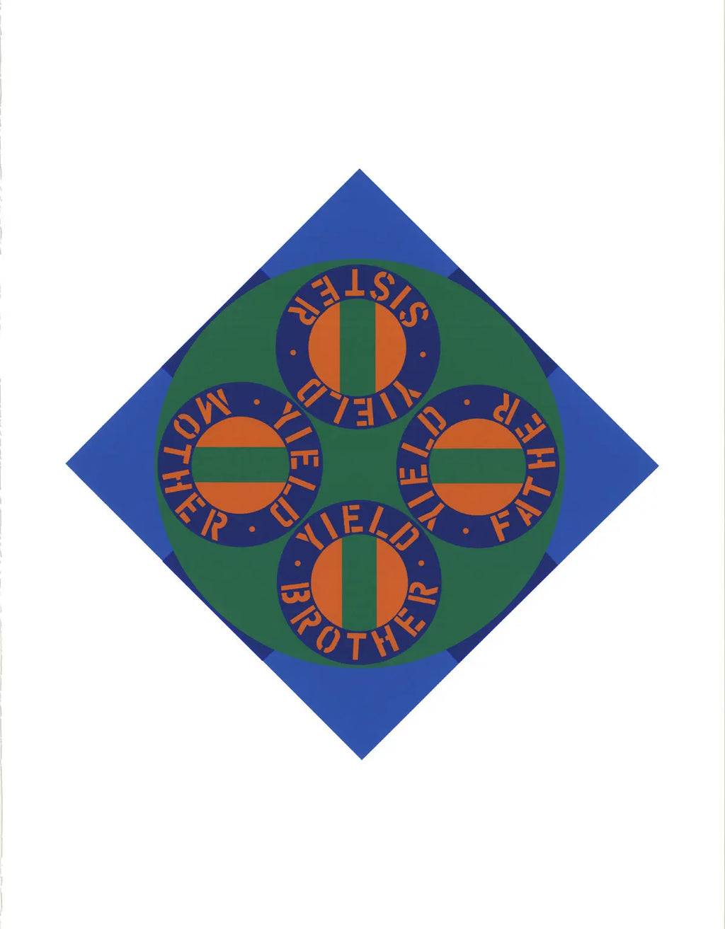 Limited edition Robert Indiana Yield Brother #2 1997 serigraph art print showcasing bold colors and iconic design elements.