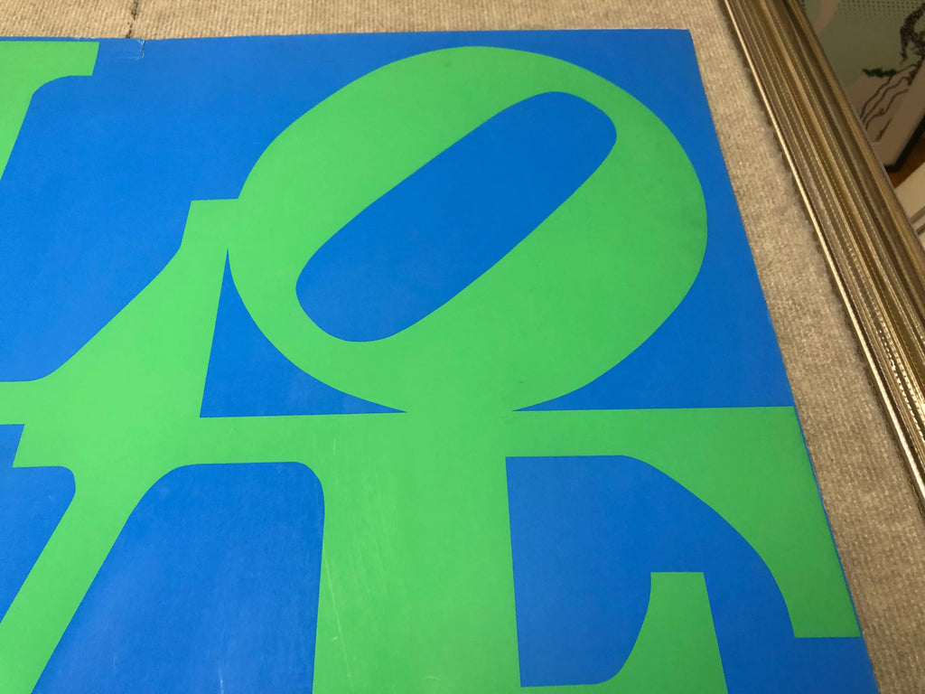 Vintage Robert Indiana LOVE-Stable 1971 serigraph art poster featuring bold, colorful typography and design.