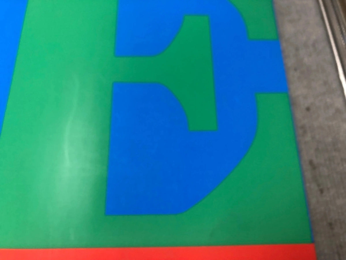 Vintage Robert Indiana LOVE-Stable 1971 serigraph art poster featuring bold, colorful lettering and design.