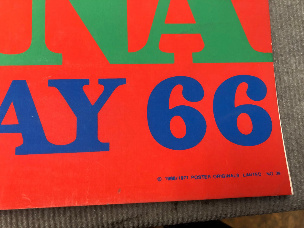 Vintage Robert Indiana LOVE-Stable 1971 serigraph art poster showing bold red and black lettering on white background.
