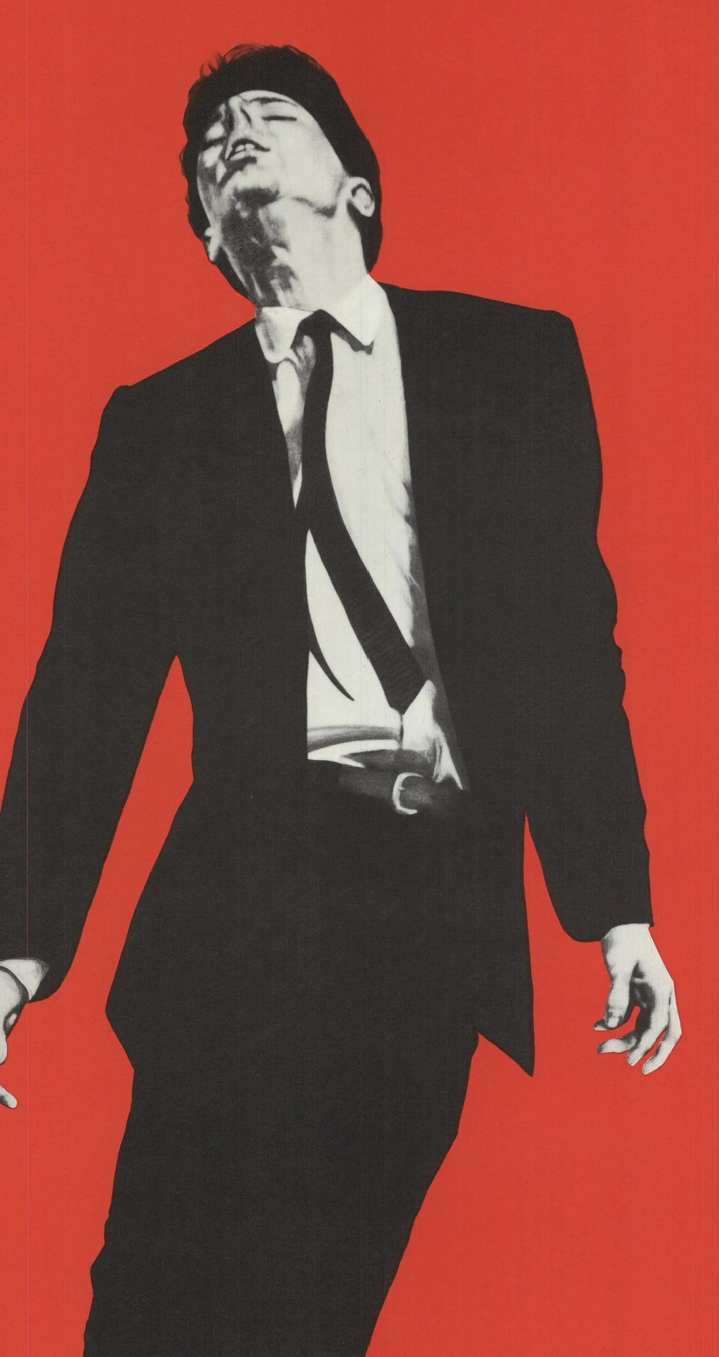 Offset lithograph poster by Robert Longo featuring Jack Goldstein from ZG Magazine, created in 1981.