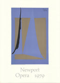 Vintage Robert Motherwell America Cup II 1979 offset lithograph art poster showcasing abstract design and bold black and white shapes.