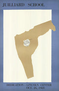 Original Robert Motherwell lithograph poster for Juilliard School dedication 1969, Lincoln Center art print with abstract design.
