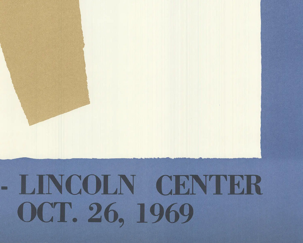 Original Robert Motherwell lithograph poster from 1969, commemorating the Juilliard School dedication at Lincoln Center.
