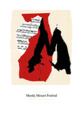 Original Robert Motherwell Mostly Mozart Festival 1991 serigraph art print showcasing abstract black and white design.