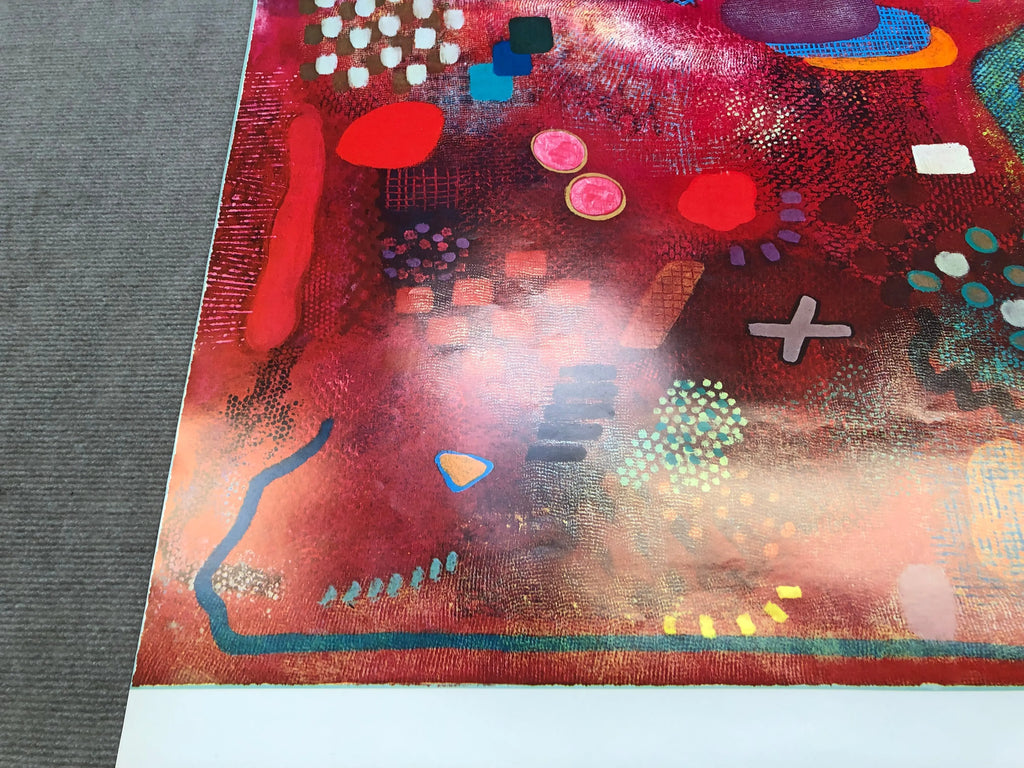 Colorful abstract lithograph exhibition poster by Robert Natkin featuring vibrant, expressive shapes and bold artistic design.