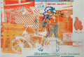 Limited edition foil print of Robert Rauschenberg’s Bicycle artwork from 1991, displayed at the National Gallery.