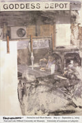 Offset lithograph art poster of Robert Rauschenberg's Goddess Depot from the 2005 exhibition, featuring vibrant abstract imagery.