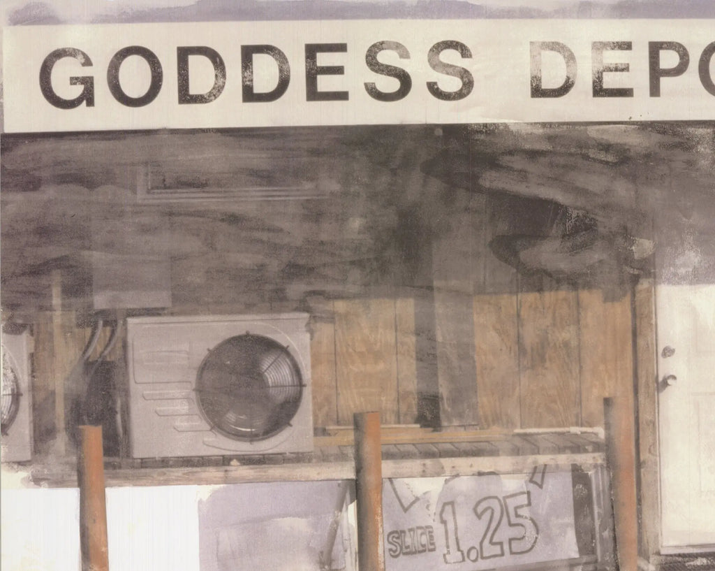 Robert Rauschenberg Goddess Depot 2005 exhibition offset lithograph art poster showcasing vibrant abstract design and bold colors.