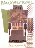 Original Robert Rauschenberg Marathon Ace Gallery 1981 exhibition poster featuring abstract artwork and bold typography.