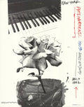 Robert Rauschenberg New York Philharmonic 150th Anniversary lithograph poster showcasing abstract artwork and vibrant colors.