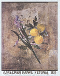Signed mixed media poster by Roberto Juarez for the 1995 American Dance Festival, featuring vibrant artistic design and signature.