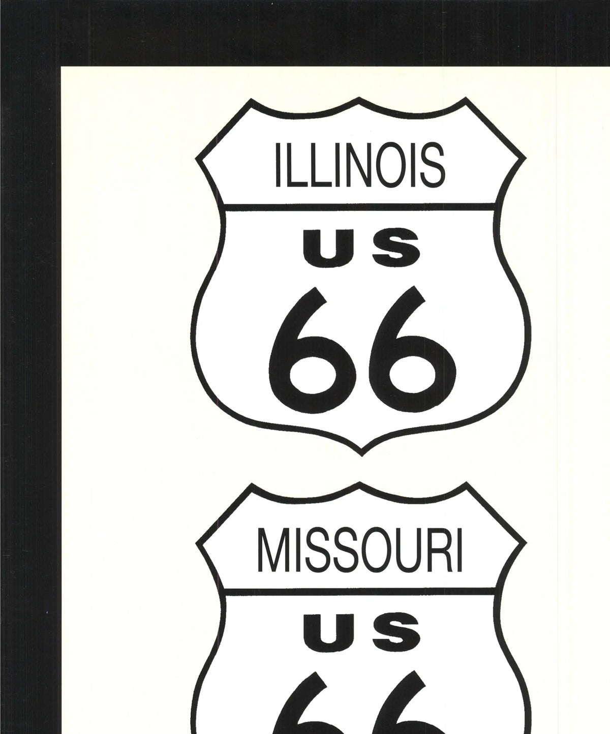 Rod Kennedy Route 66 vintage style offset lithograph art poster showcasing classic Americana travel imagery.