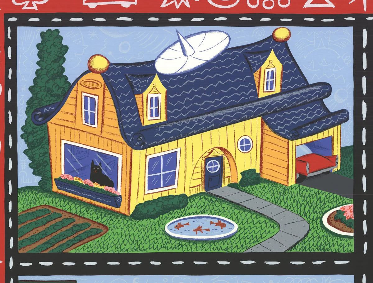Signed Rodney Greenblat Christina's World limited edition serigraph art print, featuring vibrant colors and detailed artwork.