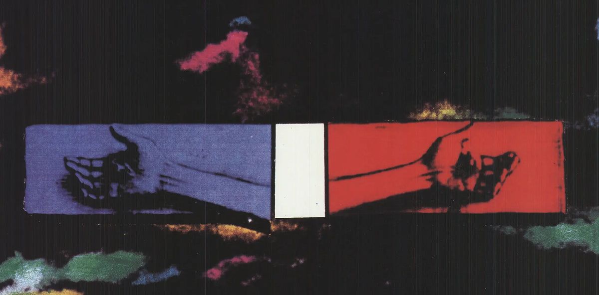 Vintage exhibition poster featuring Roman Cieslewicz's artwork celebrating the 1789-1989 Revolution, showcasing graphic design and historical themes.