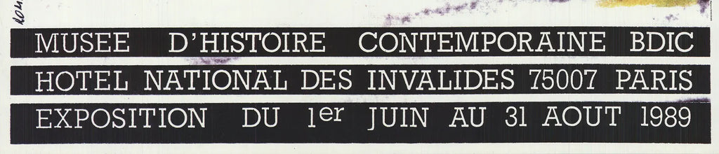 Vintage exhibition poster featuring Roman Cieslewicz's artwork celebrating the French Revolution 1789-1989, with bold graphic design.