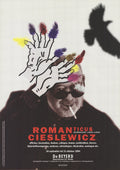 Roman Cieslewicz exhibition poster art print showcasing his overview from 1955 to 1994, featuring bold graphic design elements.