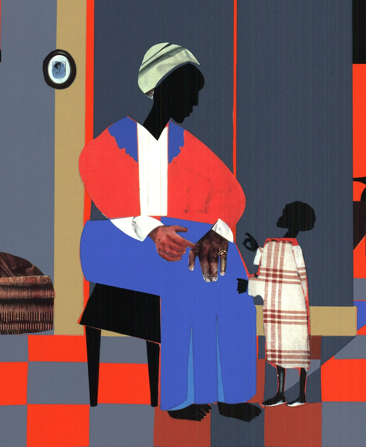 Romare Bearden Early Carolina Morning 1995 fine art serigraph poster featuring vibrant colors and detailed cityscape scene.