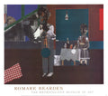 Romare Bearden The Woodshed 1999 offset lithograph art poster showing vibrant colors and detailed scene by Romare Bearden.