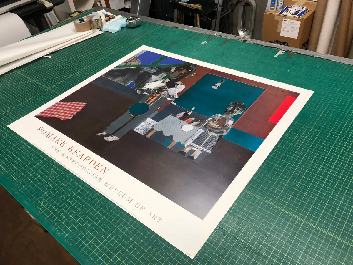 Romare Bearden The Woodshed 1999 offset lithograph art poster featuring vibrant colors and detailed imagery by Romare Bearden.