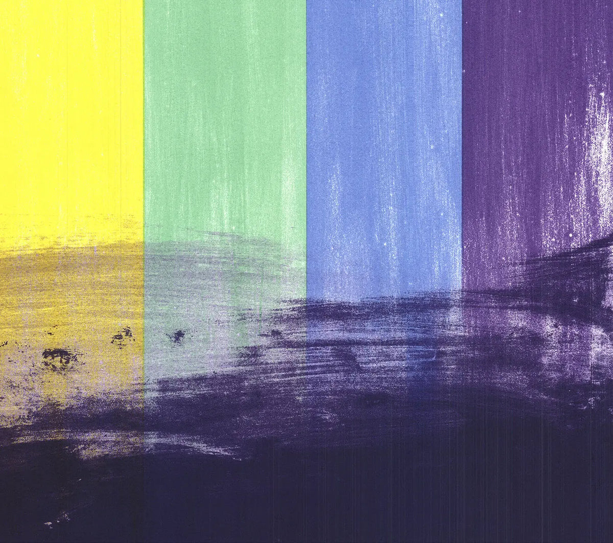 Signed limited edition Ross Bleckner gay flag 1993 screenprint art showing vibrant colors and intricate design.