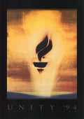 Ross Bleckner Unity '94 original offset lithograph art poster, showcasing abstract design and vibrant colors from 1994.