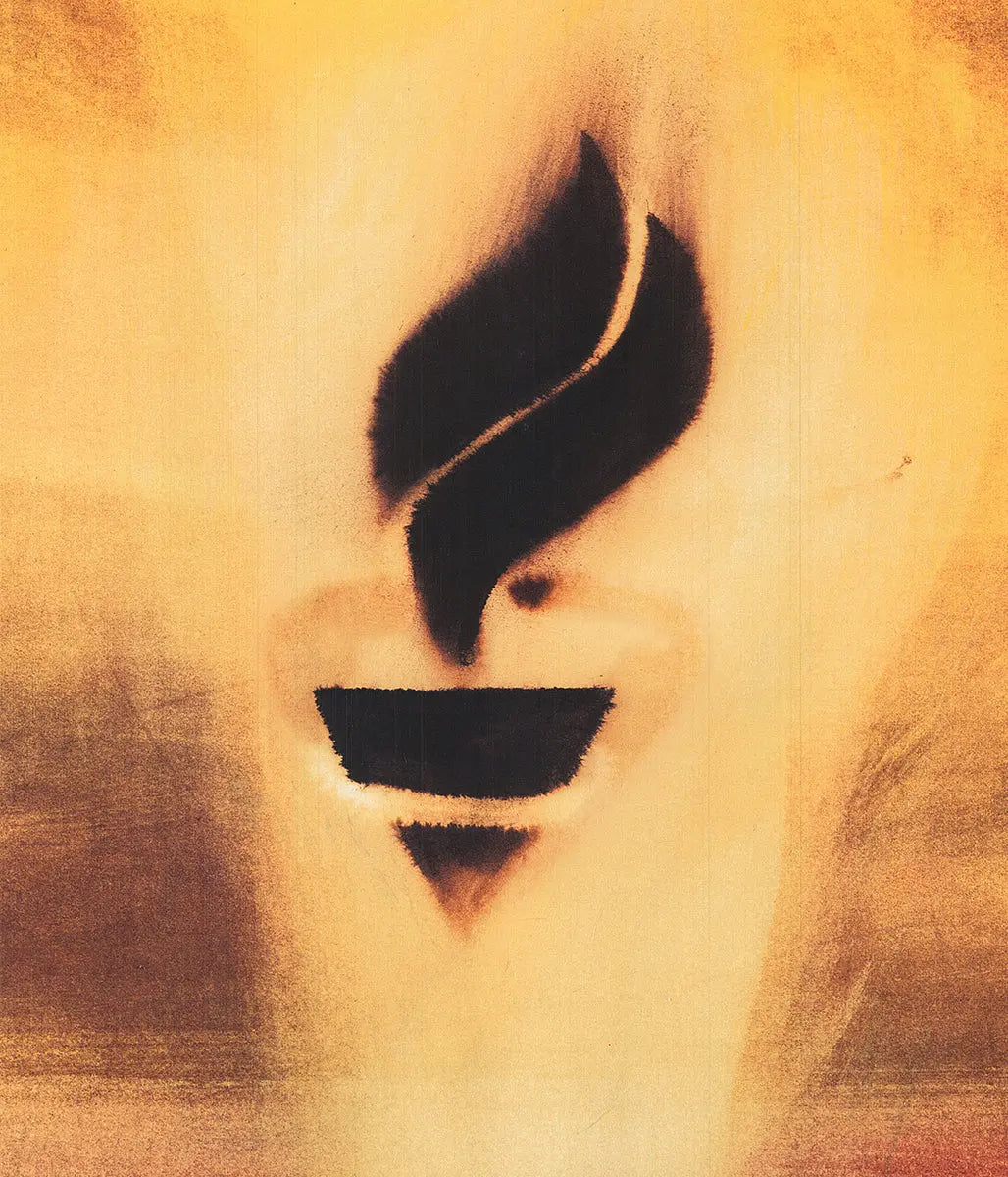 Ross Bleckner Unity '94 original offset lithograph art poster showing abstract designs in muted tones.
