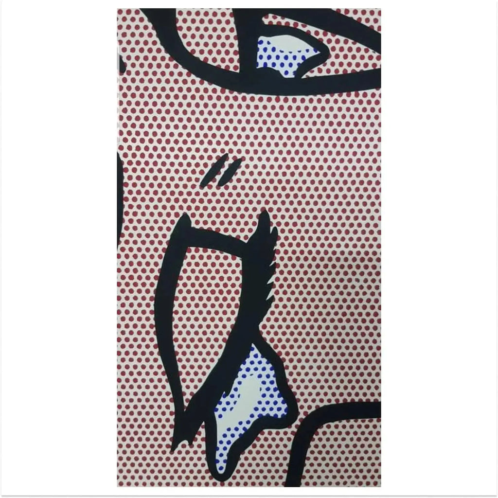 Limited edition Roy Lichtenstein Kiss 1964 art screen print poster featuring bold comic-style imagery and vibrant colors.