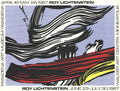 Original Roy Lichtenstein Brushstrokes Pasadena Art Museum 1967 exhibition poster featuring bold graphic art and vibrant colors.