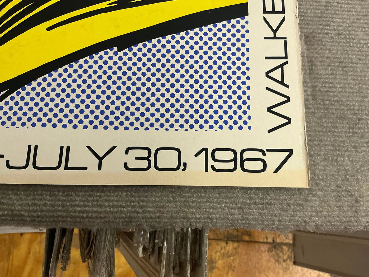 Original 1967 Roy Lichtenstein Brushstrokes Pasadena Art Museum exhibition poster featuring bold graphic artwork by Roy Lichtenstein.