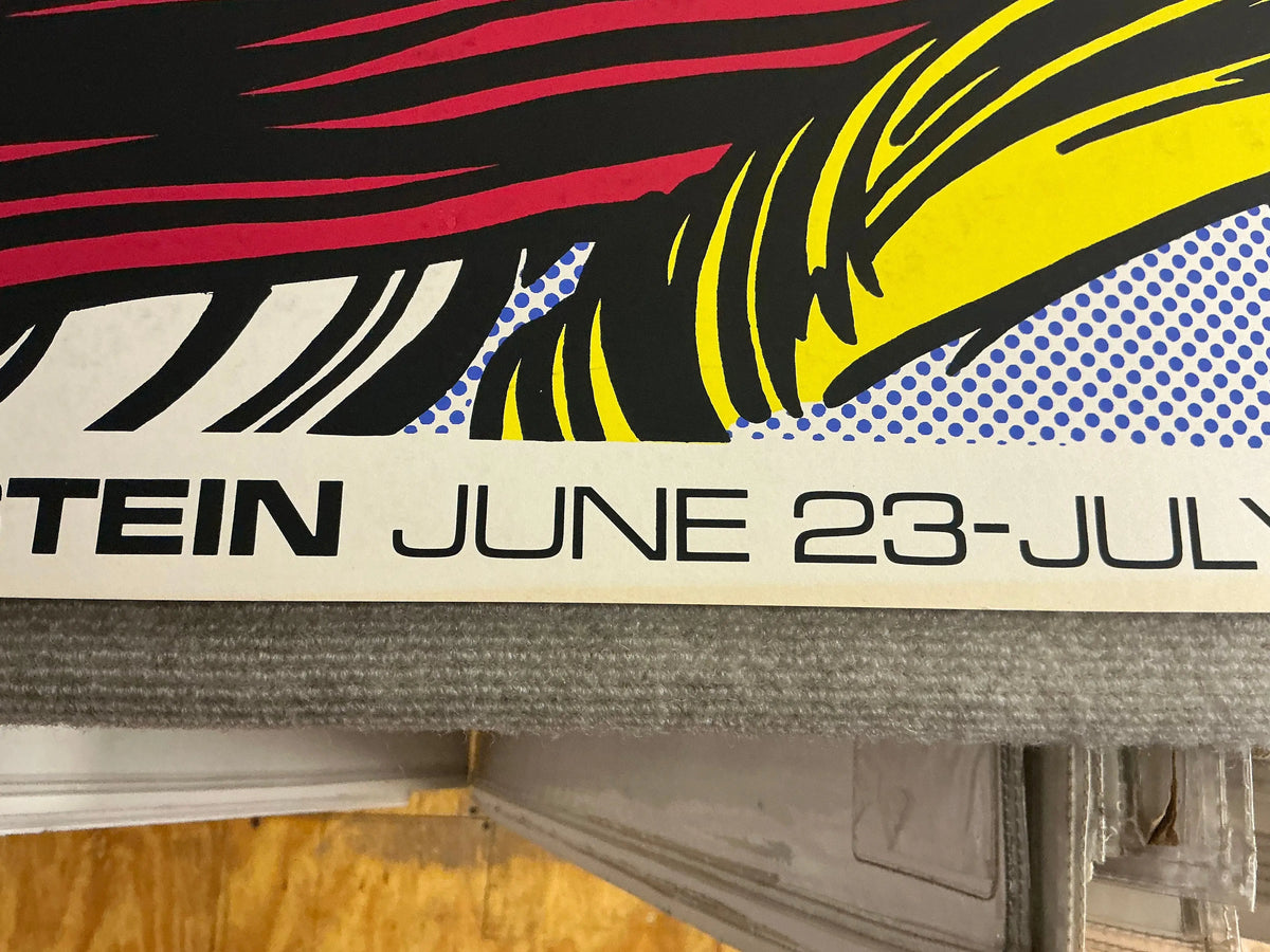 Original 1967 Roy Lichtenstein Brushstrokes Pasadena Art Museum exhibition poster featuring bold pop art design and vibrant colors.
