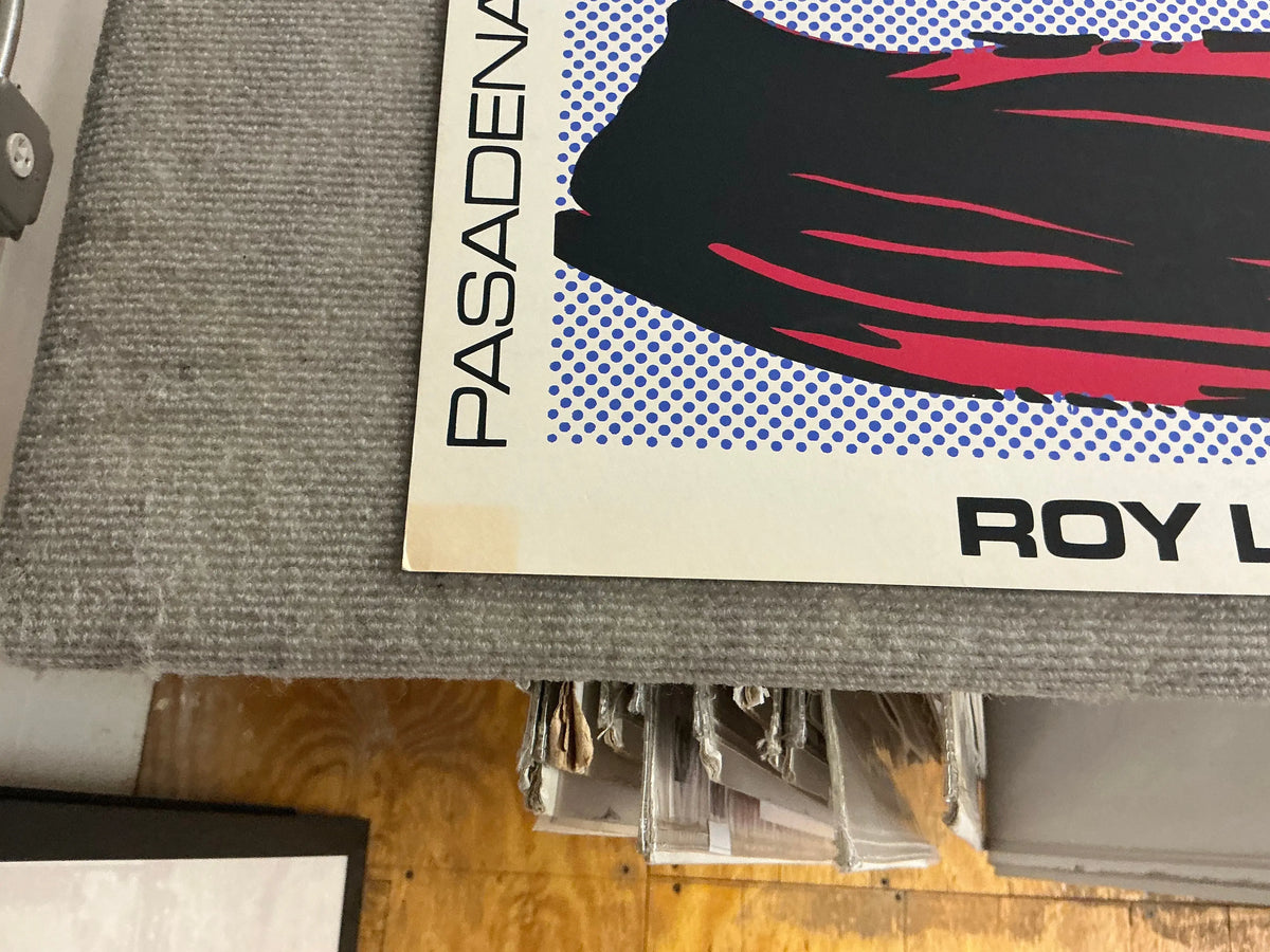 Original Roy Lichtenstein Brushstrokes Pasadena Art Museum 1967 exhibition poster with vibrant graphic design and bold artwork.