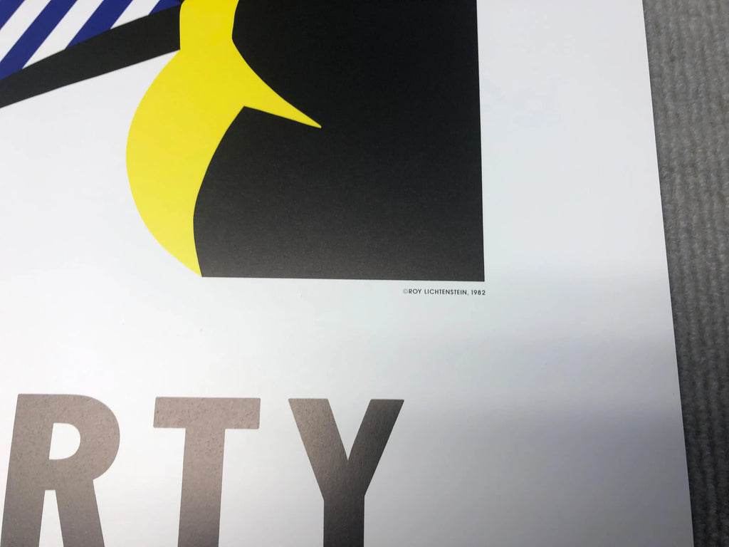 Original Roy Lichtenstein I Love Liberty 1982 offset lithograph poster showcasing bold comic-style artwork and vibrant colors.